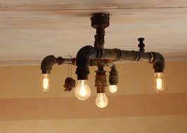 Diy Deckenlampe Aus Alten Rohren Deckenlampe Lampe Diy Deckenlampe