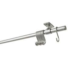 Ltl Home Products 95 In Intensions Single Curtain Rod Kit Galvanized With End Caps With Ceiling Brackets And S Hooks Indgalceil95sh The Home Depot