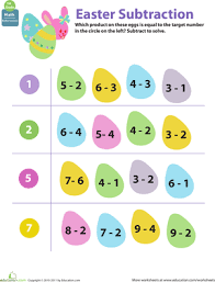 The best source for free math worksheets and distance learning. Easter Math Egg Subtraction Worksheet Education Com