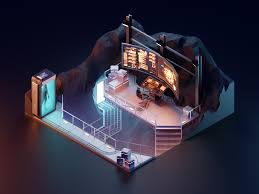 Bat Cave Concept Art Drawing Isometric Art Cool Artwork