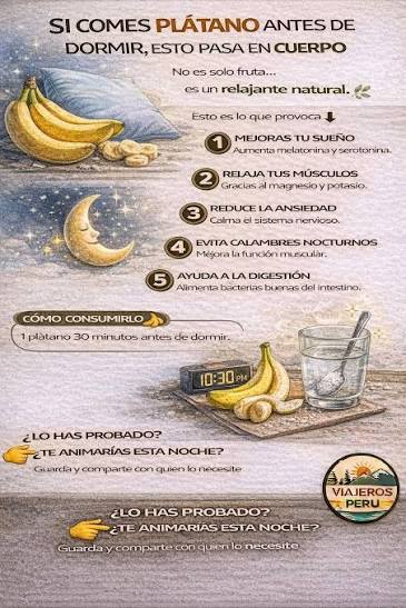 Si comer Plátano antes de dormir esto pasa tu Cuerpo