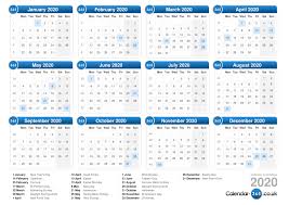 Calendar 2020