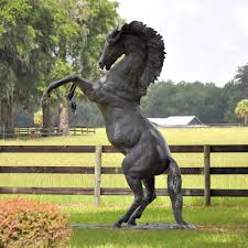 .(rearing bronze horse outdoor statue)' by artist priscilla hann in the category garden or yard medium: Bronze Sculpture Www Onlyartsculpture Com