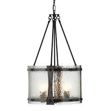 Inger Black with Glass Pendant Light