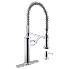 Save money online with kitchen faucet with pull down sprayer deals, sales, and discounts september 2020. Kohler Sous Pro Style Single Handle Pull Down Sprayer Kitchen Faucet In Chrome K R10651 Sd Cp The Home Depot