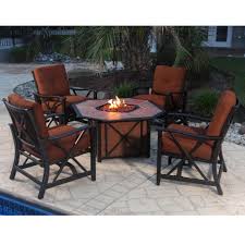 It's time to reimagine the everyday fire pit and transform it into a true style centerpiece. Apricity Outdoor Haywood 5 Piece Outdoor Fire Pit Set With Aluminum Stationary Spring Chairs Fmg Local Home Furnishing Outdoor Conversation Chat Set