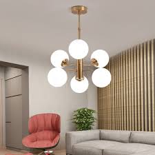 See more ideas about mid century modern lighting, modern lighting, modern. Mid Century Spherical Pendant Light 6 Lights White Glass Chandelier Light For Living Room Beautifulhalo Com