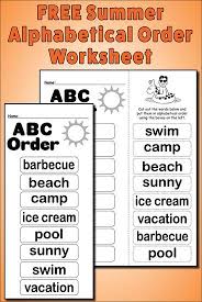 Summer Alphabetical Order Worksheet In 2020 Alphabetical Order Worksheets Abc Order Worksheet Kids Worksheets Printables