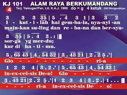 E tinggi tinggi dalam surga e tent'ra tuhan yang kudus e tak lelah menyanyi juga e di. Kidungonline Com Kj 101 Alam Raya Berkumandang