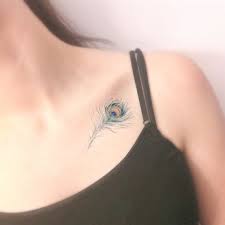 Bite The Tattoo On Your Shoulder Meaning Peacock Feather Temporary Tattoo Blue Feather Peacock Wedding Party Spring Peacock Tattoo Collar Bone Tattoo Tattoos