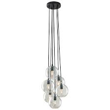 Ashley Signature Design Pendant Lights L000918 Sybil Black Clear Glass Pendant Light Dunk Bright Furniture Pendant Lights Chandeliers