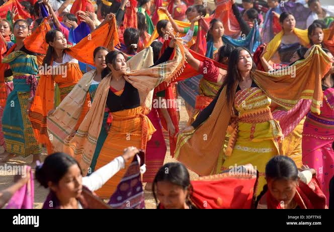 Tribal Bodo girls in traditional attire perform Sikhlai dance on Independence Day in Gauhati, northeastern Assam state, India, Monday, Aug. 15, 2022. The country is marking the 75th anniversary of its independence