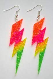 Lightning Bolt Earrings Lightning Bolt Earrings Neon Rainbow Cute Jewelry