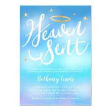 Heaven Sent Angel Gold Halo Blue Baby Shower Invitation Zazzle Com In 2020 Blue Baby Shower Invitations Baby Shower Invitations Blue Baby Shower