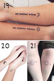 Perfectly Balanced Sun And Moon Matching Tattoos Tattooglee In 2021 Matching Tattoos Matching Friendship Tattoos Cute Matching Tattoos