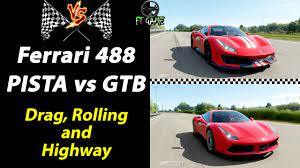The 488 gte and the 488 challenge. Ferrari 488 Pista Vs 488 Gtb Drag Rolling Highway Races Forza Horizon 4 Youtube