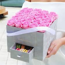 Velvet Paper Solid Cardboard Square Flower Gifts Box With Small Drawer At Below Diseno De Caja Regalos Bonitos Arreglos Florales Creativos