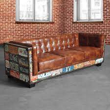 Vintage Industrial Loft 3 Seater Sofa Tufted Brown Faux Leather Upholstered Sofa Sofas Loveseats Living Room Furniture Furniture Shop for brown leather sectional couch online at target.