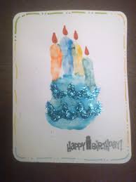 Homemade Birthday Card For 4 Year Old Boy Birthday Card From A 3 Year Old I Painted My Daughter S Palm And 4 Fingers She Had Lots Of Fun I Made Te Dad Birthday Card Homemade Birthday Cards Dad Cards
