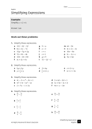 Includes activities related to variables, expressions, equations, and inequalities. Free Downloadable Worksheets Educational Worksheets For Children