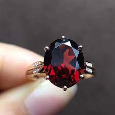 18k Gold Red Garnet Stone Ring Engagementring Beautifulring Uniquering Ringdesign Wedding Garnet Stone Ring Blue Diamond Engagement Ring Stone Rings