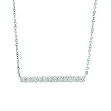 Pearlustre by imperial freshwater cultured pearl & white topaz 10k gold pendant necklace. 1 4 Ct T W Diamond Horizontal Bar Necklace In 10k White Gold 16 87 Zales