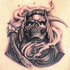 Skull Bite The Bullet Tattoo Grim Reaper By Jason Clay Dunn Ink Master Tattoos Dragon Tattoo With Skull Body Art Tattoos