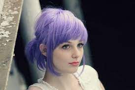 Cute Pigtail Hairstyle With Bangs Purple My Hairstyles Site Light Purple Hair Short Hair Styles Hair Styles