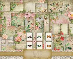 Butterfly Garden Ephemera Kit Printable For Junk Journals Etsy Vintage Paper Journal Cards Journal Paper