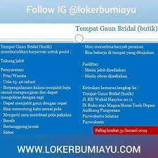 August 19, 2021 add comment edit Loker Jahit Daerah Sumber Lowongan Kerja Masih Nganggur Dan Butuh Kerja Coba Kirim Lamaran Ke Tempat Tempat Ini Tribun Medan 1 Lowongan Kerja Menjahit Bulan Mei 2021 Springpartyperu