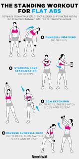 4 Standing Moves For A Super Flat Stomach Standing Workout Exercise Fitness Body
