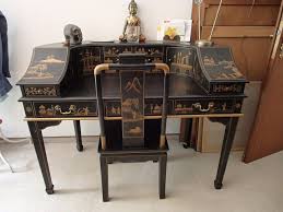 Orig Chinesischer Sekretar Schreibtisch M Passendem Stuhl Matt Schwarz Gold Schreibtisch Schwarzes Gold Stuhle