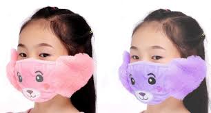 Mopslik Pack Of 2 Kids Girls Warm Winter Earmuff Face Mask