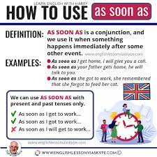 Use of As Soon As in English 