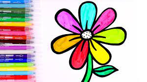 Como Dibujar Una Flor De Colores Paso A Paso Dibujos Para Colorear Youtube