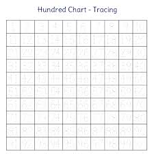 100 chart tracing printable 100 chart printable number