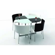 White wooden dining set table and chairs foldaway self storing scandi style set. Space Saving Table And Chairs You Ll Love In 2021 Visualhunt