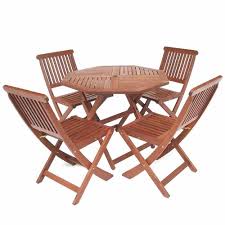 4 seater dining table set: Woodlands Outdoor Furniture 4 Seater Folding Octagonal Outdoor Dining Table Chair Set Reviews Temple Webster