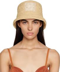 Jacquemus Beige Le Raphia 'Le Bob Ficiu' Hat
