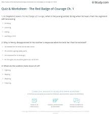 Quiz Worksheet The Red Badge Of Courage Ch 1 Study Com