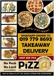 Singapore is the city that always eats and if you prefer to stay in and enjoy a meal within the comforts of home, a diverse range of cuisines delivered right to your doorstep is readily available to cater to your every nocturnal craving. Food Delivery Iskandar Puteri Pizz Restaurant Citrine Hub
