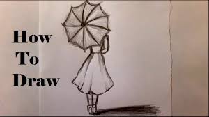 Standard printable step by step. á´´á´° How To Draw A Girl With Umbrella Step By Step For Beginners Youtube