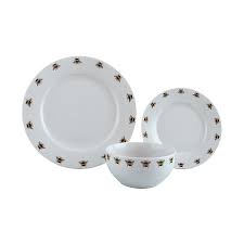 Shop for american simplicity dinnerware floral online at target. White Bumble Bee Pattern Dinner Set 12 Piece Home George At Asda