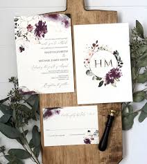 Modern Elegant Wedding Invitation Purple And Gold Watercolor Purple Wedding Invitations Wedding Invitations Elegant Modern Elegant Wedding Invitations Purple
