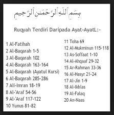 Jun 30, 2021 · kemudian, ada bacaan doa lainnya supaya diberikan kesembuhan lain yang dibaca rasulullah ketika sedang meruqyah salah seorang sahabat. Ayat Ayat Bacaan Ruqyah Sareng Bu Rose