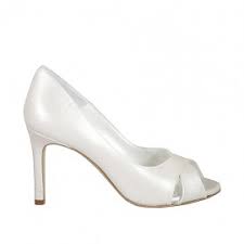 Scarpe da sposa matrimonio estate punta aperta bianco tacco a spillo raso cuoio gomma. Scarpe Da Sposa E Arrivato Il Giorno La Scarpa Giusta Misura Piccola 31 32 33 34