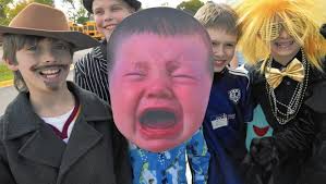 Students at May Whitney parade for Halloween