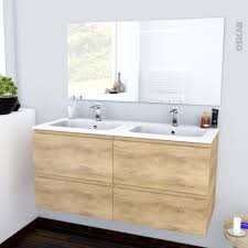 Équipé d'un vasque apparent ou non, le meuble vasque se veut très élégant dans une salle de bain. Ensemble Salle De Bains Meuble Ipoma Bois Plan Double Vasque Resine Miroir Lumineux L120 5 X H58 5 X P50 5 Cm Oskab