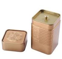 Hi.FANCY Square Tin Storage Box - Decorative Metal Tea Box With Lid For  Coffee, Jewelry & Spices