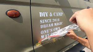 ステンシルで車をミリタリー 繰り返し使えるクリアファイル製ステンシルシート diyレシピ情報サイト tsukuroもっと diy design studio ステッカー アウトドア ステンシルシート ジムニー ステッカー